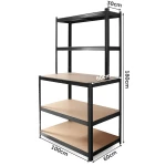 Regał metalowy stół warsztatowy 180 x 100 x 60 cm Humberg HR-855 czarny
