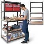 Regał metalowy stół warsztatowy 180 x 100 x 60 cm Humberg HR-855 czarny