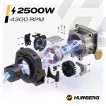 Rozdrabniacz do gałęzi elektryczny rębak 2500 W + 2x worek 45l Humberg HM-650