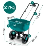 Siewnik do trawy nasion rozsiewacz nawozu ręczny 27l Plonos PL-981