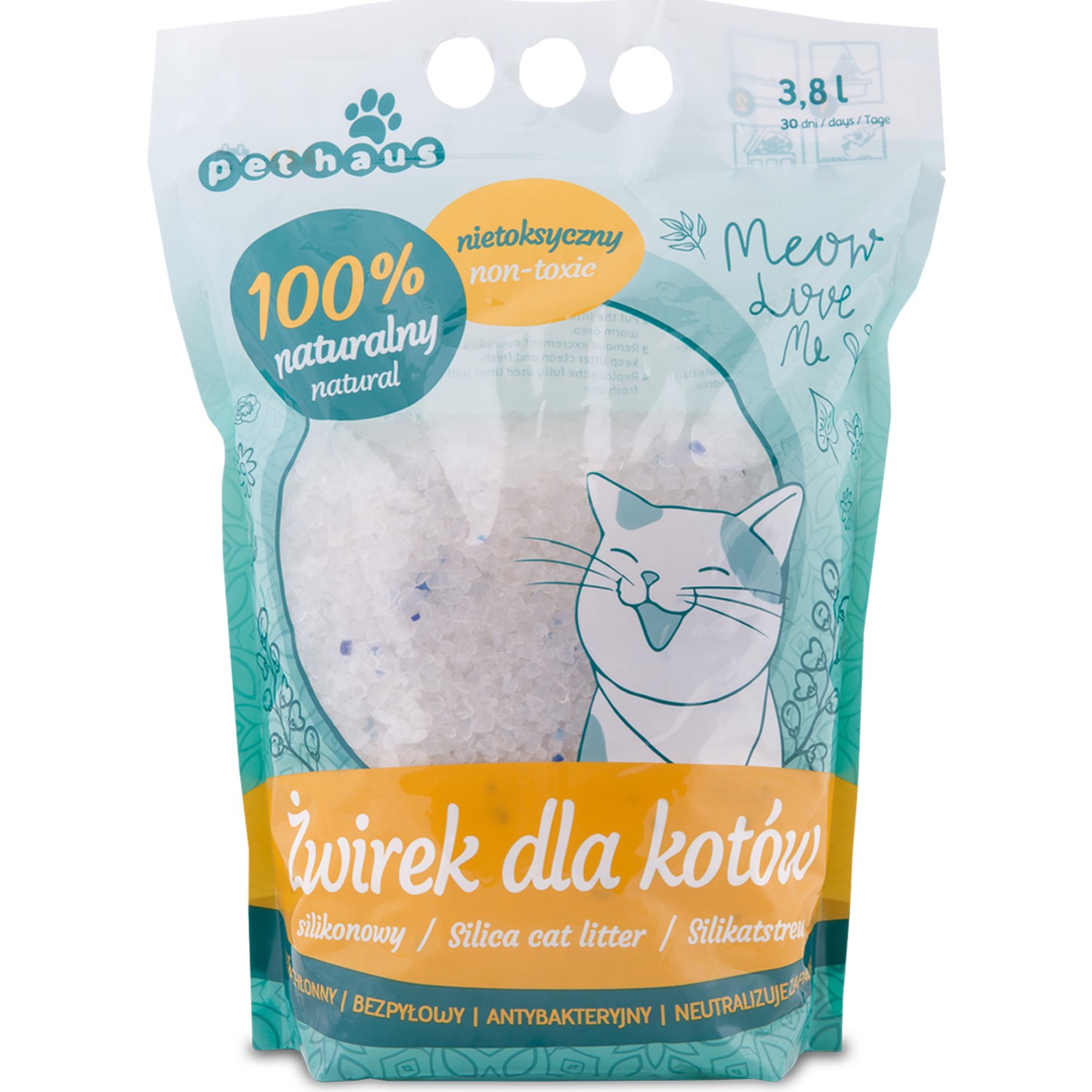 Silikonowy żwirek dla kotów Pethaus 3,8 l