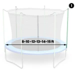 Słupek do trampoliny z siatką wewnętrzną 8-15ft zielony Neo-Sport