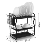 Suszarka do naczyń trzypoziomowa MS-603 Massido czarna