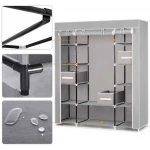 Duża szafa tekstylna z szufladami Massido - szara