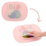 Talerzyk dla dzieci silikonowy do karmienia Królik Ricokids