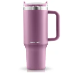 Termos próżniowy kubek ze słomką 1180 ml Berdsen różowy