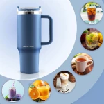 Termos próżniowy kubek ze słomką 1180 ml Berdsen granatowy