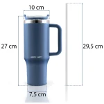 Termos próżniowy kubek ze słomką 1180 ml Berdsen granatowy