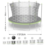Trampolina ogrodowa 10ft/312cm z siatką wewnętrzną i drabinką Neo-Sport
