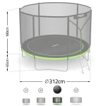 Trampolina ogrodowa 10ft/312cm z siatką zewnętrzną i drabinką Neo-Sport