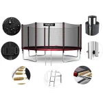 Trampolina ogrodowa 12ft/374cm z siatką zewnętrzną i drabinką Neo-Sport