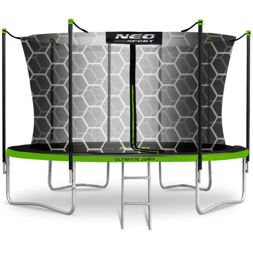 Trampolina ogrodowa 12ft/374cm z siatką wewnętrzną i drabinką Neo-Sport