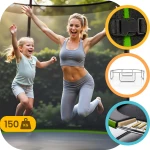 Trampolina ogrodowa 12ft/374cm z siatką wewnętrzną i drabinką Neo-Sport