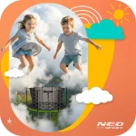 Trampolina ogrodowa 12ft/374cm z siatką wewnętrzną i drabinką Neo-Sport