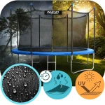 Trampolina ogrodowa 12ft/374cm z siatką wewnętrzną i drabinką Neo-Sport