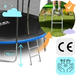 Trampolina ogrodowa 12ft/374cm z siatką wewnętrzną i drabinką Neo-Sport