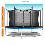 Trampolina ogrodowa 12ft/374cm z siatką wewnętrzną i drabinką Neo-Sport