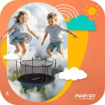 Trampolina ogrodowa 12ft/374cm z siatką wewnętrzną i drabinką Neo-Sport