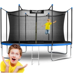 Trampolina ogrodowa 13ft/404cm z siatką wewnętrzną i drabinką Neo-Sport