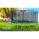 Trampolina ogrodowa 14ft/435cm z siatką zewnętrzną i drabinką Neo-Sport   Maszyna do baniek GRATIS