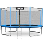 Trampolina ogrodowa 14ft/435cm z siatką zewnętrzną i drabinką Neo-Sport   Maszyna do baniek GRATIS