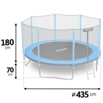 Trampolina ogrodowa 14ft/435cm z siatką zewnętrzną i drabinką Neo-Sport   Maszyna do baniek GRATIS