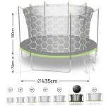 Trampolina ogrodowa 14ft/435cm z siatką wewnętrzną i drabinką Neo-Sport