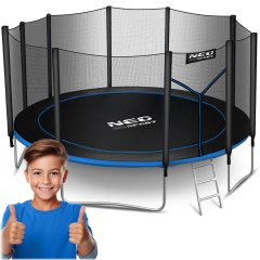 Trampolina ogrodowa 15ft/465cm z siatką zewnętrzną i drabinką Neo-Sport