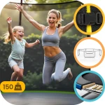 Trampolina ogrodowa 15ft/465cm z siatką wewnętrzną i drabinką Neo-Sport