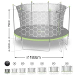 Trampolina ogrodowa 6ft/183cm z siatką wewnętrzną i drabinką Neo-Sport