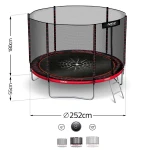 Trampolina ogrodowa 8ft/252cm z siatką zewnętrzną i drabinką Neo-Sport