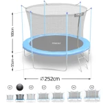 Trampolina ogrodowa 8ft/252cm z siatką wewnętrzną i drabinką Neo-Sport