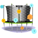 Trampolina ogrodowa 8ft/252cm z siatką wewnętrzną i drabinką Neo-Sport