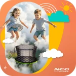 Trampolina ogrodowa 8ft/252cm z siatką wewnętrzną i drabinką Neo-Sport