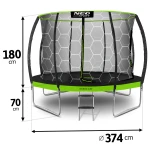Trampolina ogrodowa profilowana 12ft/374cm z siatką wewnętrzną Neo-Sport