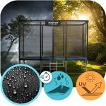  Trampolina ogrodowa prostokątna 12x8ft/366x244cm z siatką zewnętrzną i drabinką Neo-Sport