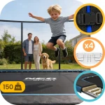  Trampolina ogrodowa prostokątna 12x8ft/366x244cm z siatką zewnętrzną i drabinką Neo-Sport