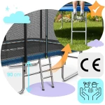   Trampolina ogrodowa prostokątna 14x10ft/427x305cm z siatką zewnętrzną i drabinką Neo-Sport