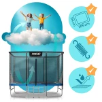 Trampolina ogrodowa prostokątna 10x7ft/305x213cm z siatką zewnętrzną i drabinką Neo-Sport