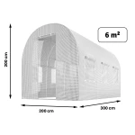 Tunel ogrodowy 2 x 3 m (6m2) biały Plonos