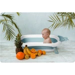 Wanienka dla niemowląt z termometrem i wkładką  RK-282 biało-niebieska