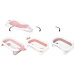 Wanienka dla niemowląt z termometrem i wkładką  RK-282 biało-różowa