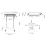 Wanienka składana dla dzieci, niemowląt ze stelażem, termometrem i wkładką Ricokids RK-287 biało-szara