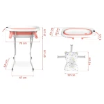 Wanienka składana dla dzieci, niemowląt ze stelażem, termometrem i wkładką Ricokids RK-287 biało-różowa