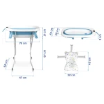 Wanienka składana dla dzieci, niemowląt ze stelażem, termometrem i wkładką Ricokids RK-287 biało-niebieska