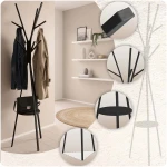 Wieszak na ubrania metalowy z półką stojący Massido MS-869