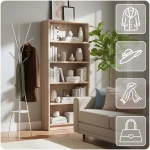 Wieszak na ubrania metalowy z półką stojący Massido MS-869