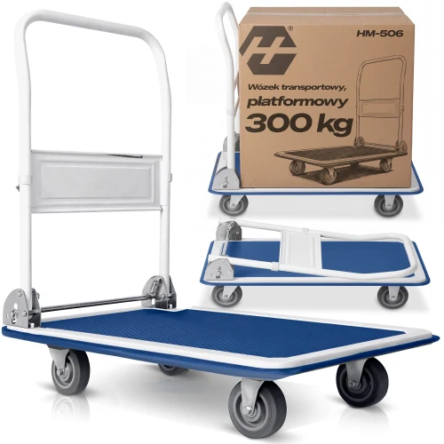 Wózek transportowy ręczny HM-506 biało-niebieski