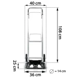 Wózek transportowy składany taczkowy młynarka magazynowy 90kg Humberg HM-518