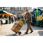 Wózek transportowy składany taczkowy młynarka magazynowy 90kg Humberg HM-518